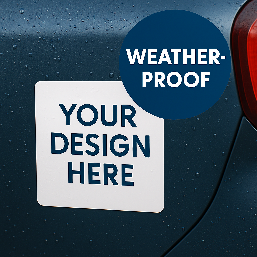 Custom Car Magnets Square, Circle, or Rectangle Options Weatherproof Magnetic Vehicle Signs with Your Design