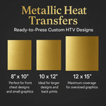Metallic Heat Transfer Vinyl | Custom HTV Designs Canada | Ready to Press