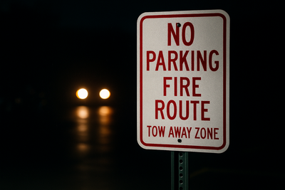 Fire Route Signs — Reflective Aluminum (Niagara) Niagara Stands Out