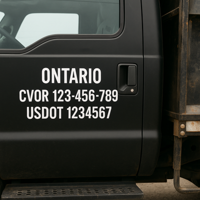 CVOR & Truck Numbers — Ontario & USDOT Door Decals Niagara Stands Out