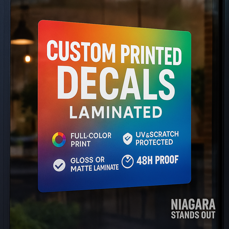 Custom Printed Decal (Laminated) — Fixed Sizes Niagara Stands Out