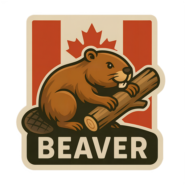 Canadian Beaver Vinyl Decal | Patriotic Wildlife Sticker