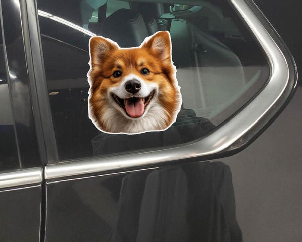 Custom Dog Face Reflective Vinyl Decal | Waterproof Pet Sticker