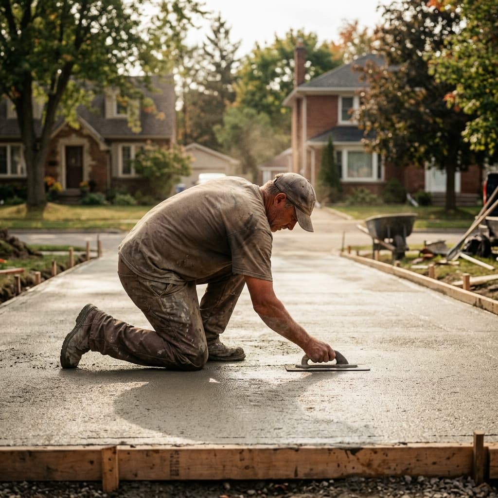 Concrete professional in Grimsby, Ontario — editorial portrait.