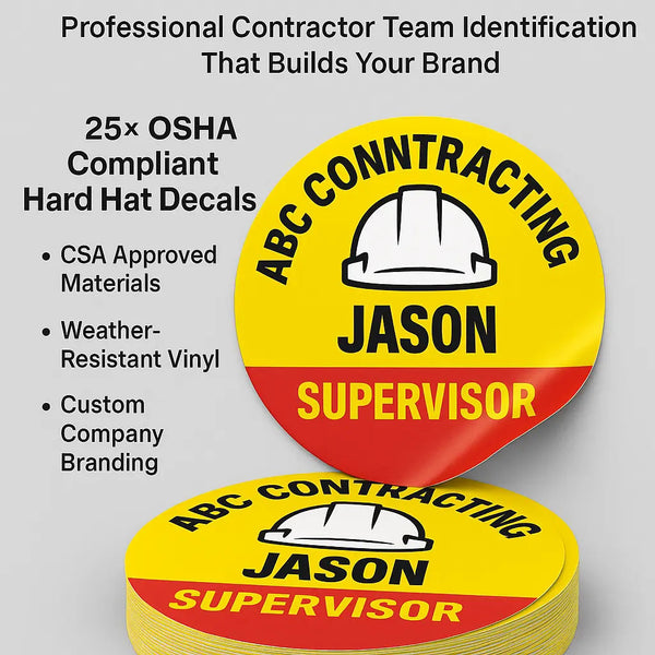 Contractor Safety Marketing Bundles Canada | Hard Hat Decals | OSHA Compliance Branding