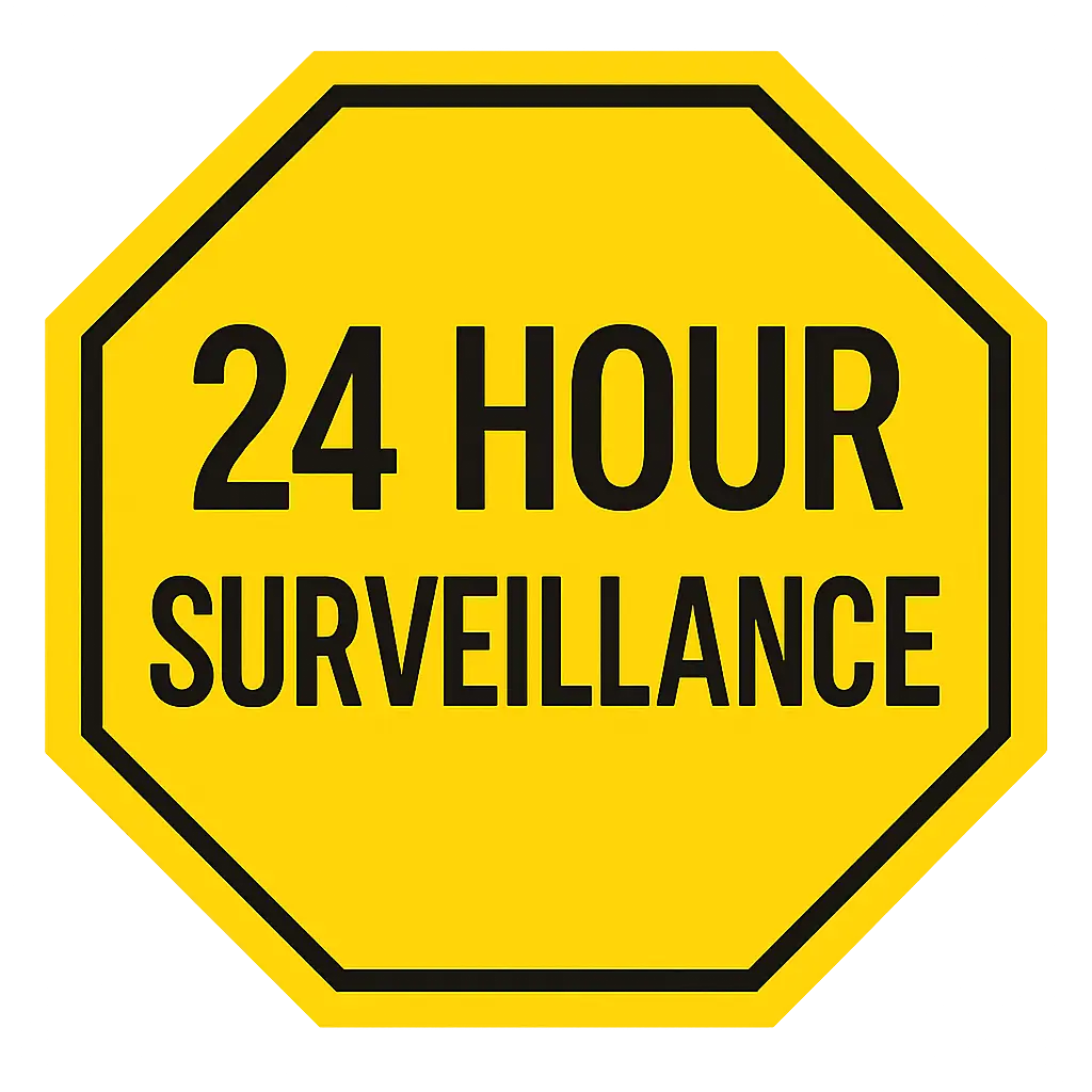 24 Hour Surveillance Decal | Security Warning Sign | Waterproof Vinyl Niagara Stands Out