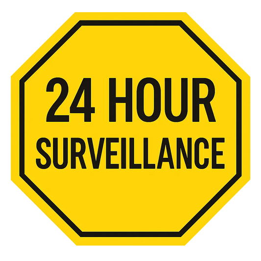 24 Hour Surveillance Decal | Security Warning Sign | Waterproof Vinyl Niagara Stands Out