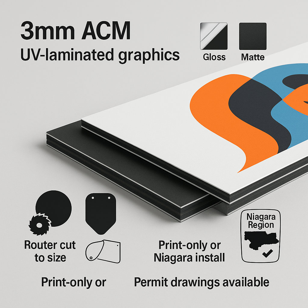 ACM Aluminum Composite Storefront Signs – Niagara Install & Print Niagara Stands Out