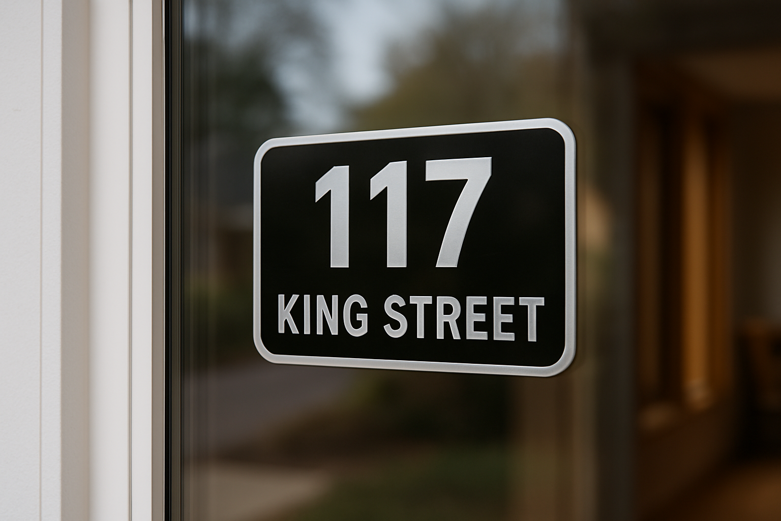 Custom Address Plaque Decal — Outside Mount (Window & Mailbox) Niagara Stands Out