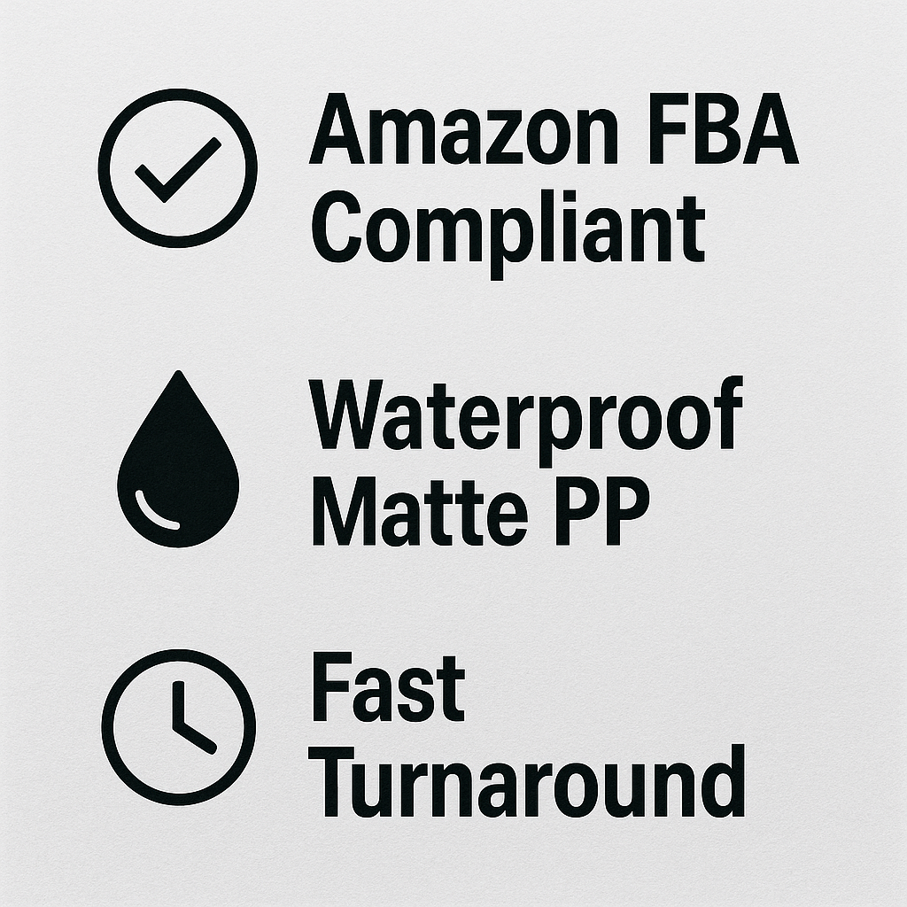 Amazon FNSKU Labels Printed Canada | FBA Barcode Stickers Waterproof Niagara Stands Out