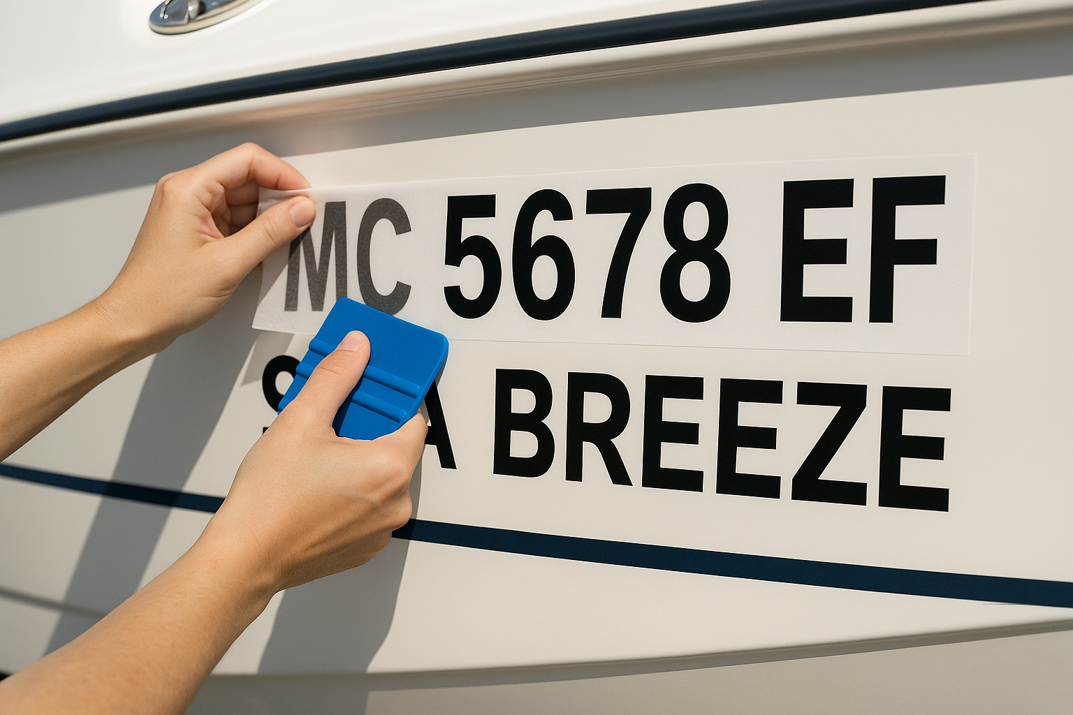 Custom Boat Registration + Full-Color Name Decal Kit | 7-Year Vinyl