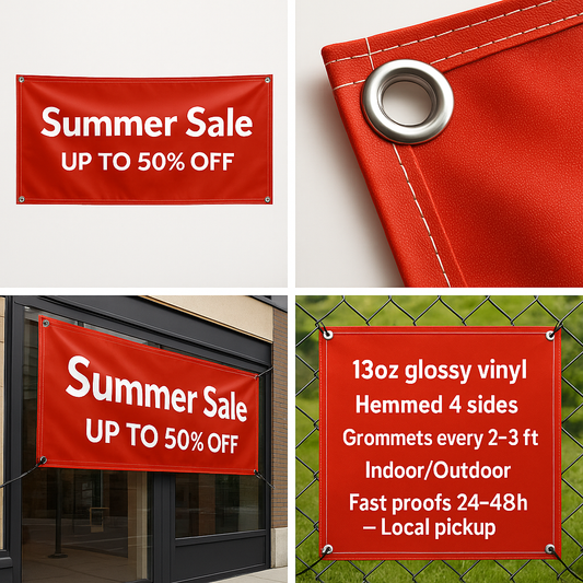13oz Heavy Duty Vinyl Banners - 8400 Daily Impressions | Windproof 120km/h | 3 Year Warranty