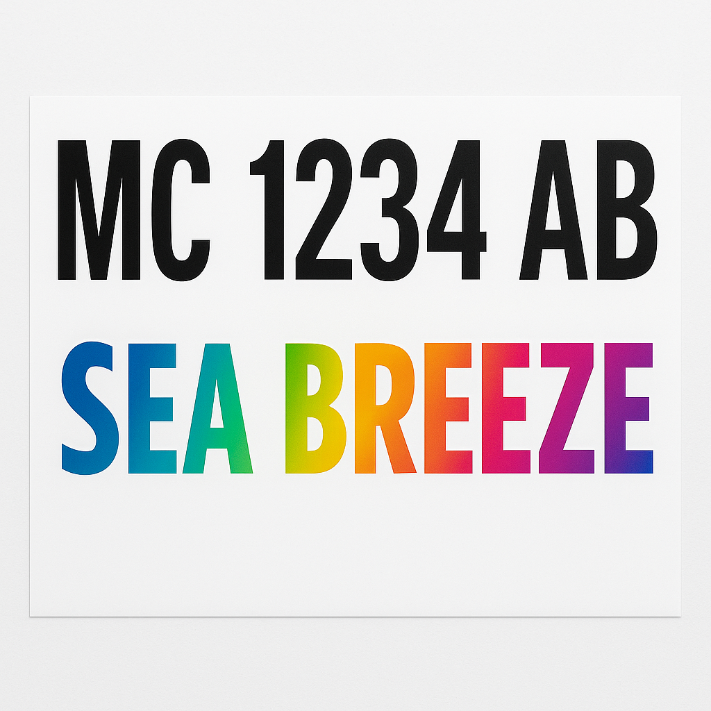 Custom Boat Registration + Full-Color Name Decal Kit | 7-Year Vinyl