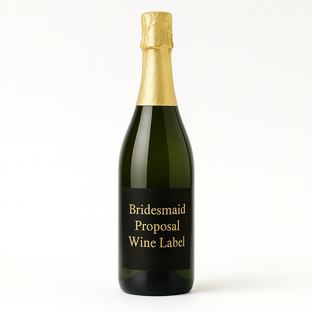 Custom Bridesmaid Proposal Wine Labels - Metallic Caricature Niagara Stands Out
