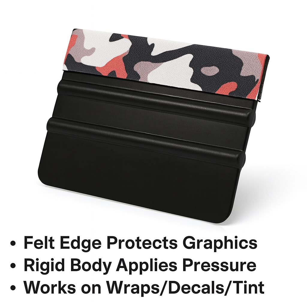 Felt‑Edge Vinyl Squeegee (4″, Camo) Niagara Stands Out