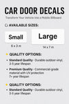 Custom Car Door Decals Canada – Small to Large, Standard & Premium Niagara Stands Out