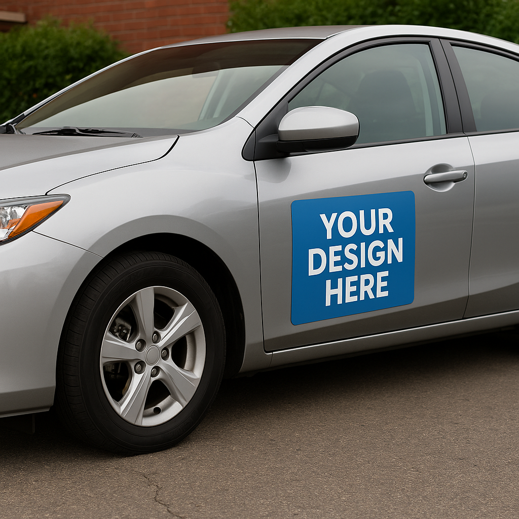 Custom Car Magnets  Square, Circle, or Rectangle Options  Weatherproof Magnetic Vehicle Signs with Your Design