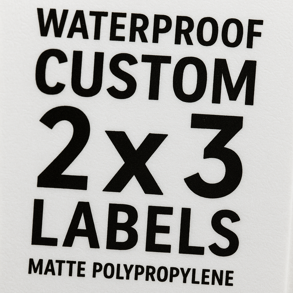 Custom 2x3 Labels Canada | Small Waterproof Product Stickers Matte PP Niagara Stands Out
