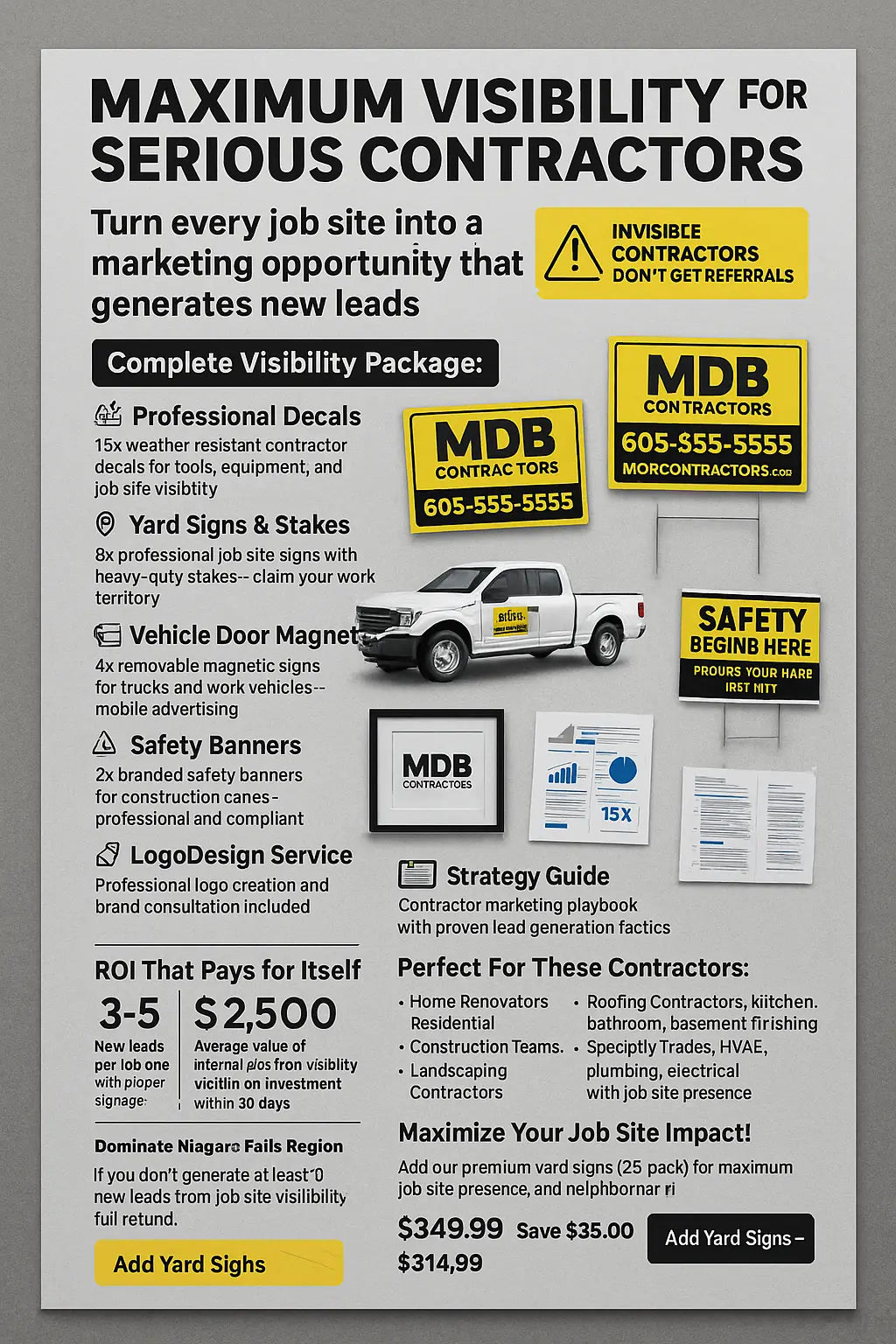 Contractor Visibility Kit - Professional Branding & Signage | Niagara Falls Region Niagara Stands Out