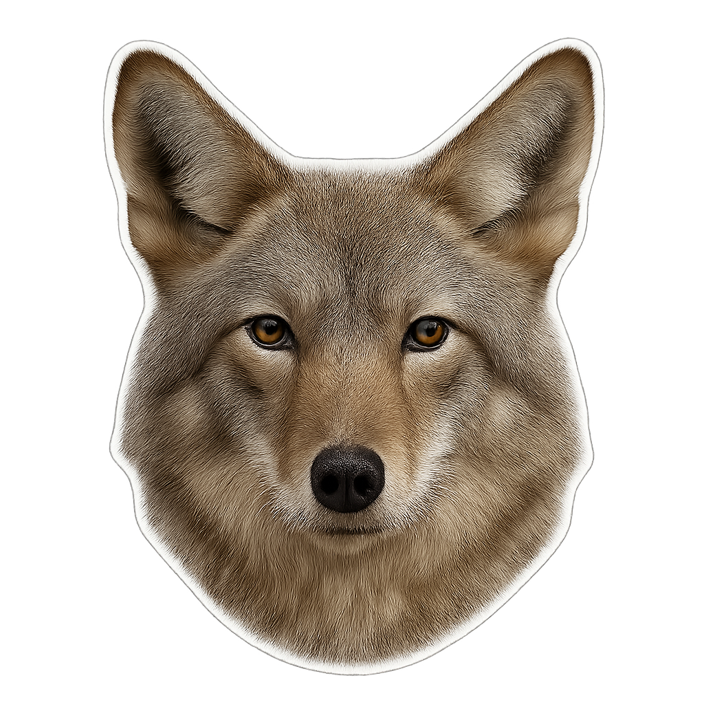 Coyote Face Car Window Decal – Photo‑Realistic | Oracal 651 Sticker Niagara Stands Out