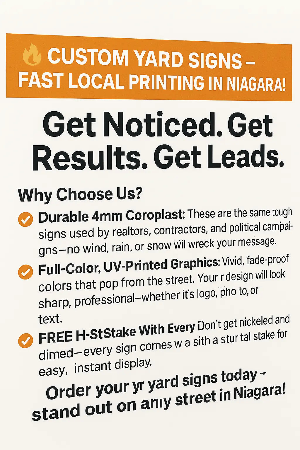 Professional yard signs with H-stakes - weatherproof coroplast signage for contractors and service professionals
