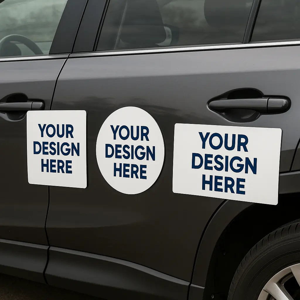 Custom Car Magnets  Square, Circle, or Rectangle Options  Weatherproof Magnetic Vehicle Signs with Your Design - Niagara Stands Out