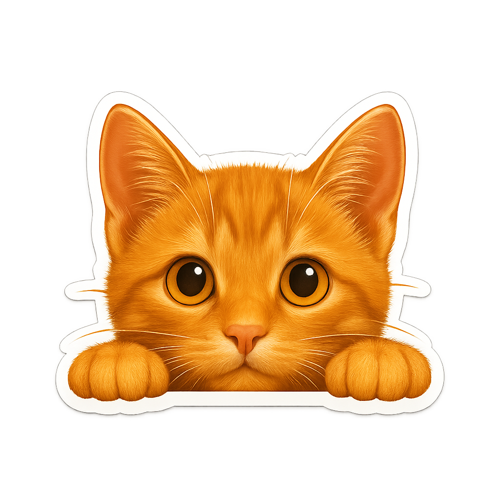 Peekaboo Orange Tabby – Cute Cat Die‑Cut Sticker Niagara Stands Out