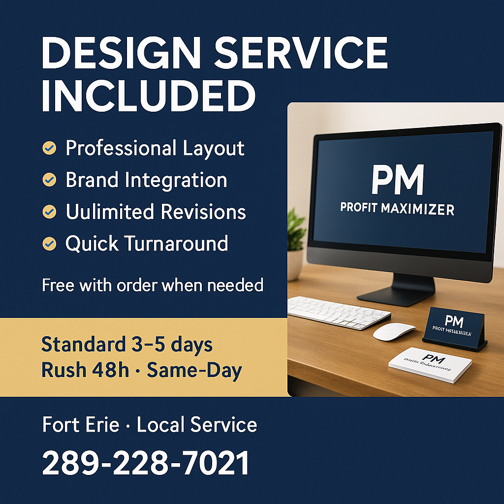 Business Cards — Profit Maximizer 14pt Niagara Stands Out