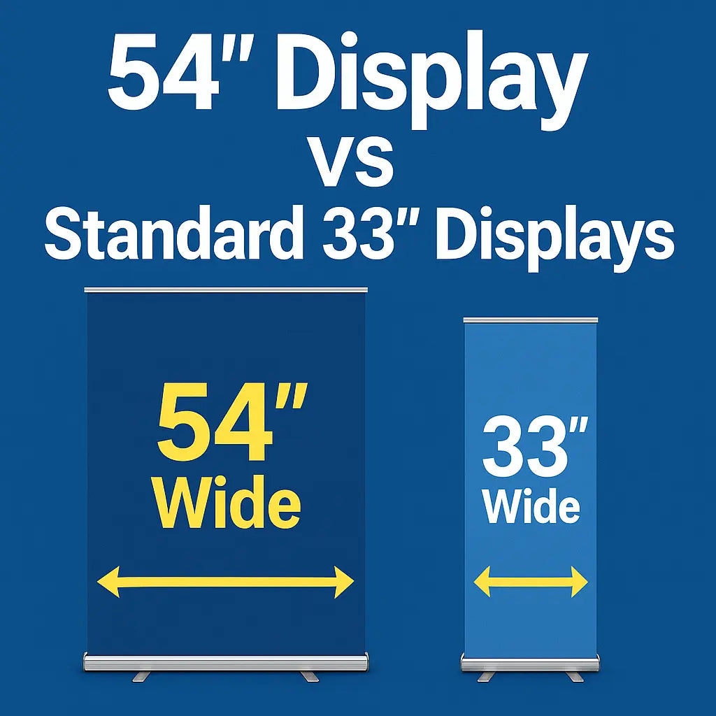 Professional 54″ Trade Show Banner Display - Retractable Stand, FREE Lighting Kit, Canadian Made Niagara Stands Out