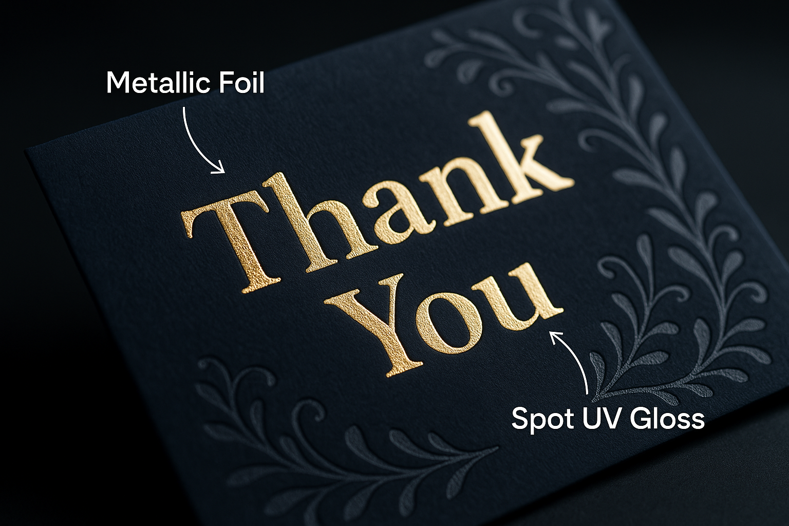 Foil + Spot UV Greeting Cards — boutique retail look Niagara Stands Out