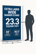 Wide Banner Stand 48×80.5" - Extra Large Retractable Display | 23.3 Sq Ft Convention Backdrop