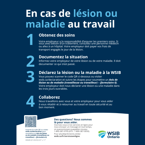 WSIB Form 82 Compliance Board - In Case of Injury Poster Niagara Stands Out