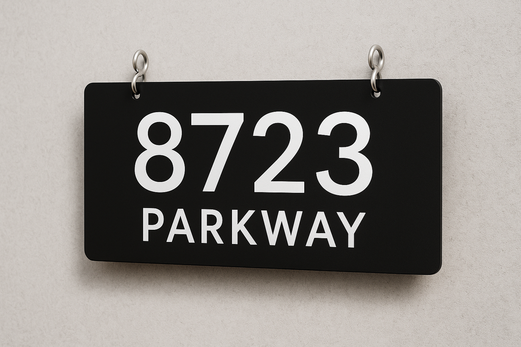 Custom Hanging House Number Sign + Mailbox & Door Decals Niagara Stands Out