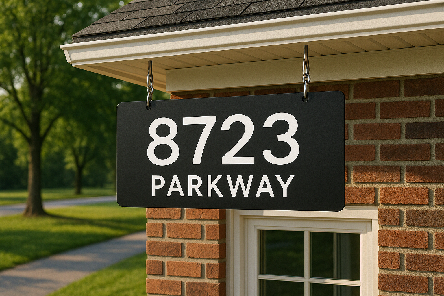 Custom Hanging House Number Sign + Mailbox & Door Decals Niagara Stands Out