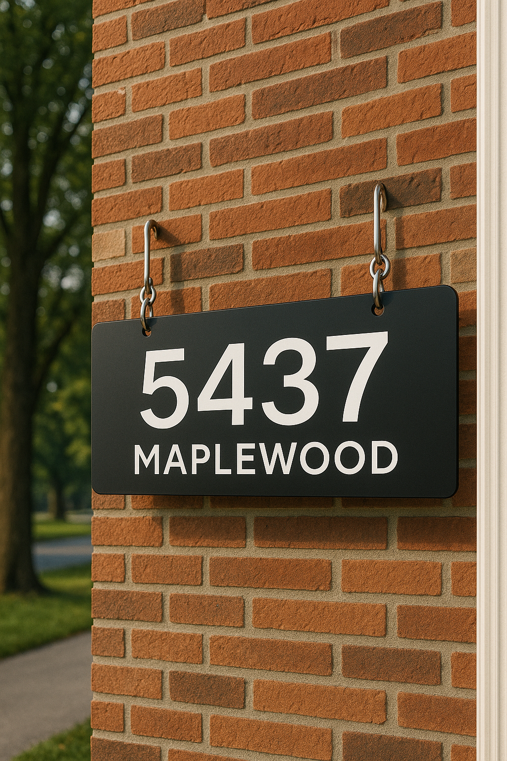 Custom Hanging House Number Sign + Mailbox & Door Decals Niagara Stands Out