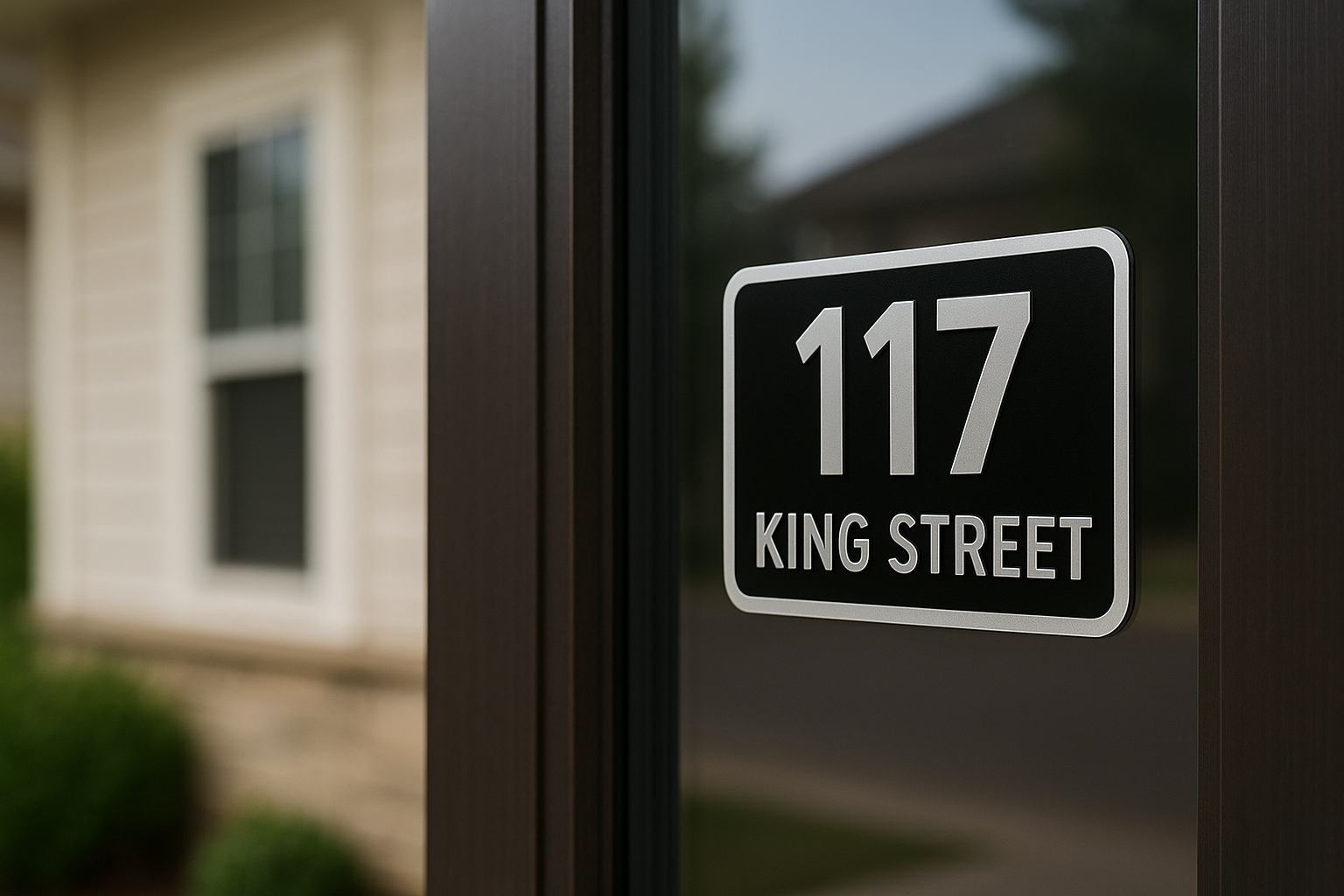 Custom Address Plaque Decal — Outside Mount (Window & Mailbox) Niagara Stands Out