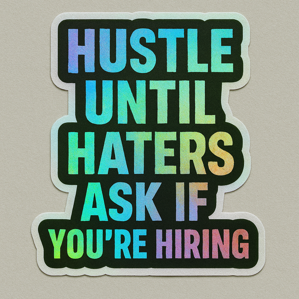Hustle Until Haters Ask Sticker Design