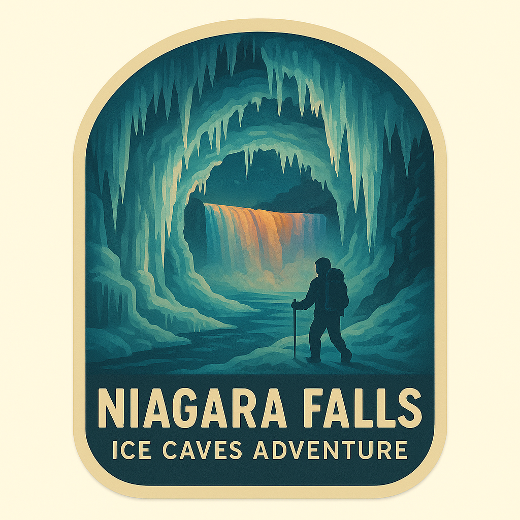Ice caves adventure sticker Niagara Falls winter
