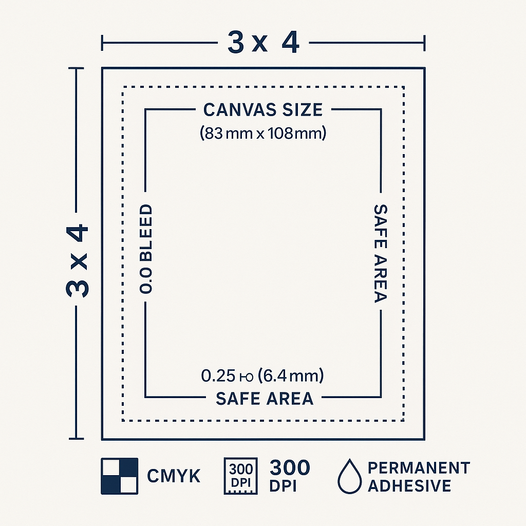 Custom 3x4 Labels Canada | Waterproof Color Product Stickers Matte PP Niagara Stands Out