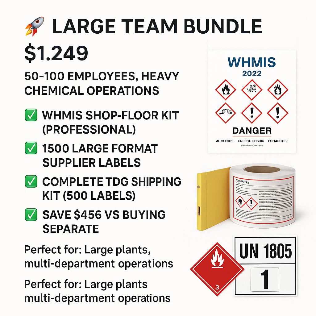 Complete WHMIS + TDG Compliance Bundle — Niagara 48h Fulfillment Niagara Stands Out