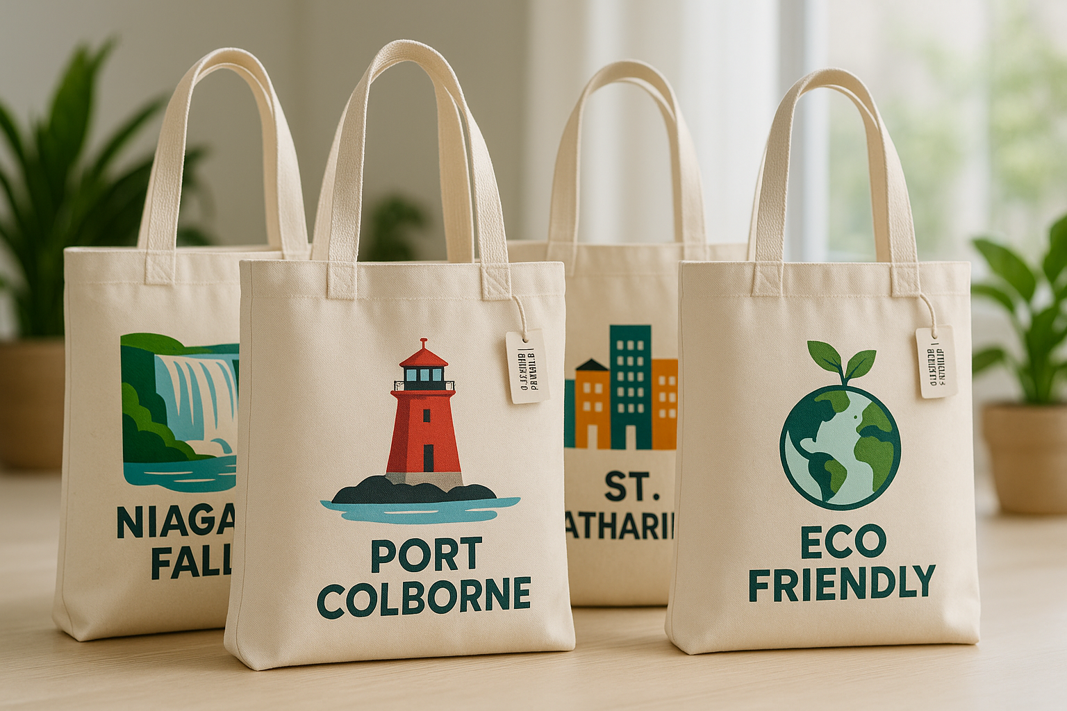 Custom Canvas Tote Bags Niagara – Full-Colour DTG, No Minimum Niagara Stands Out