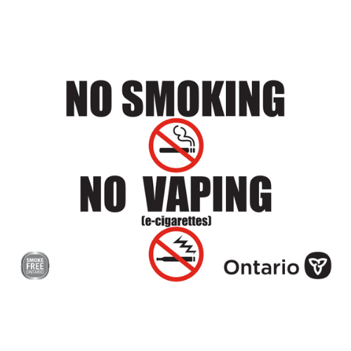 Ontario SFOA No Smoking & No Vaping Signs | Compliant Entrance & Washroom Signage Packs Niagara Stands Out