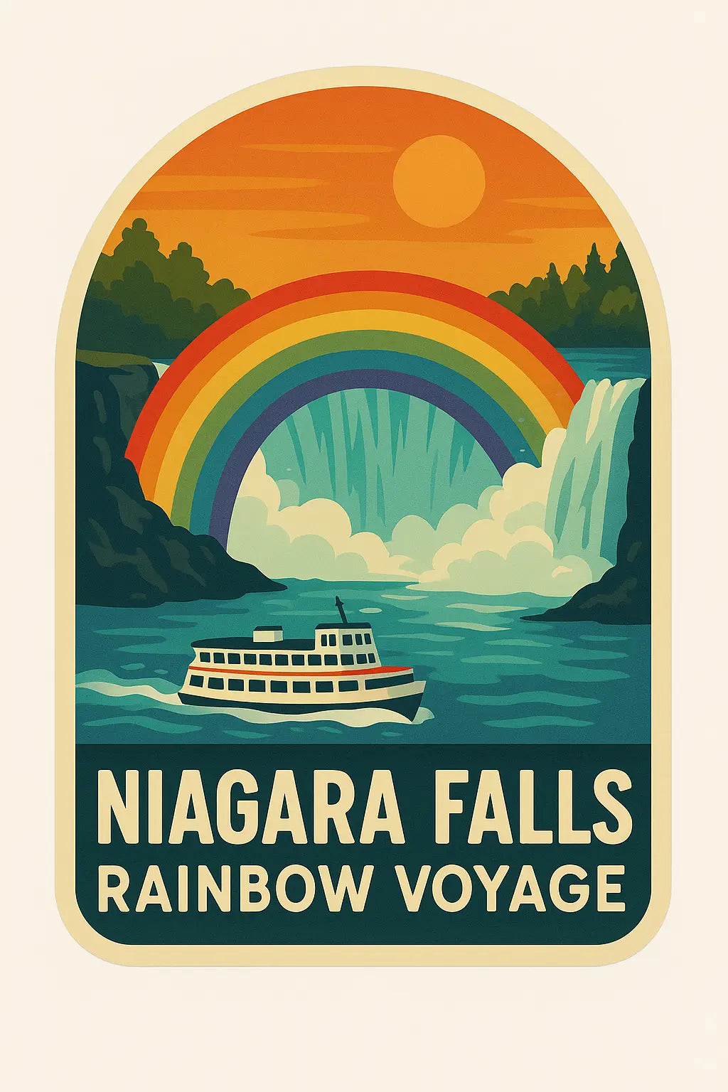 Niagara Falls souvenir sticker 3×3 in Die-Cut
