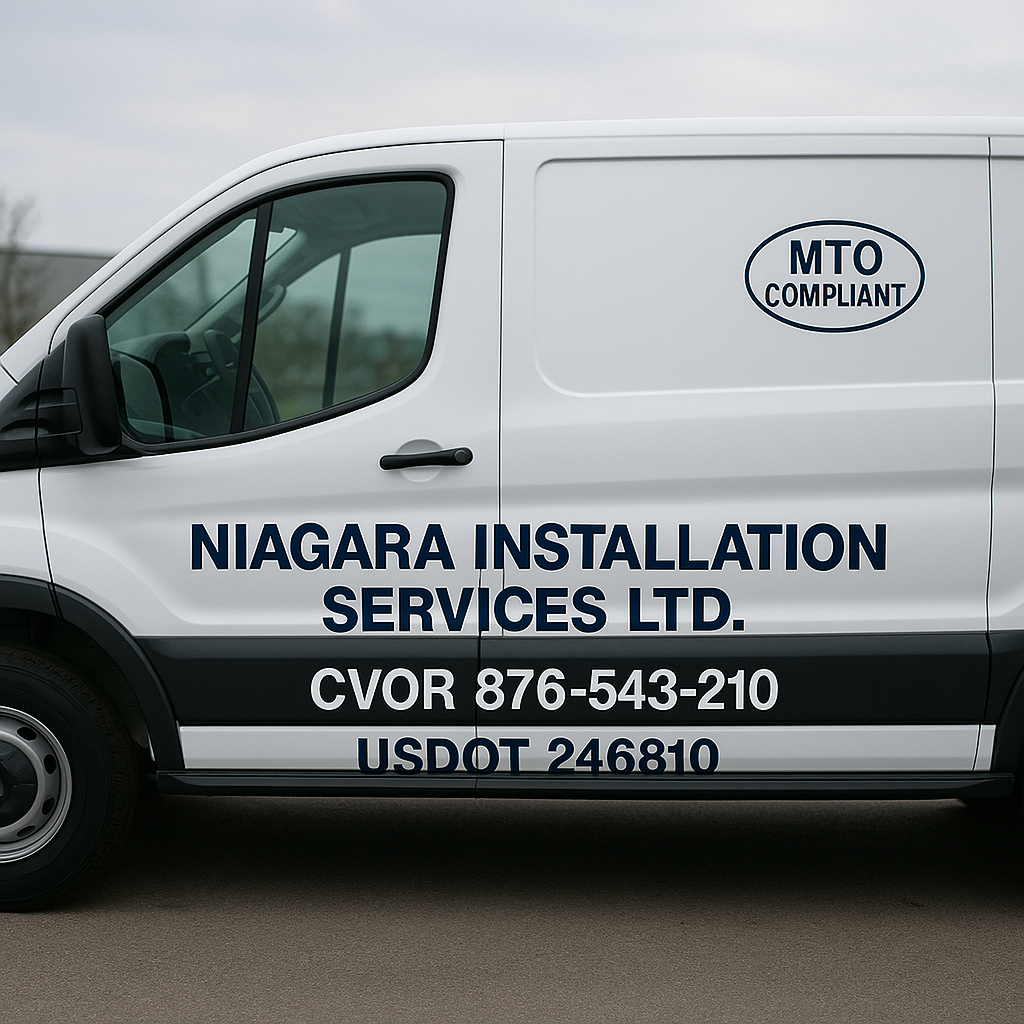 CVOR & Truck Numbers — Ontario & USDOT Door Decals Niagara Stands Out