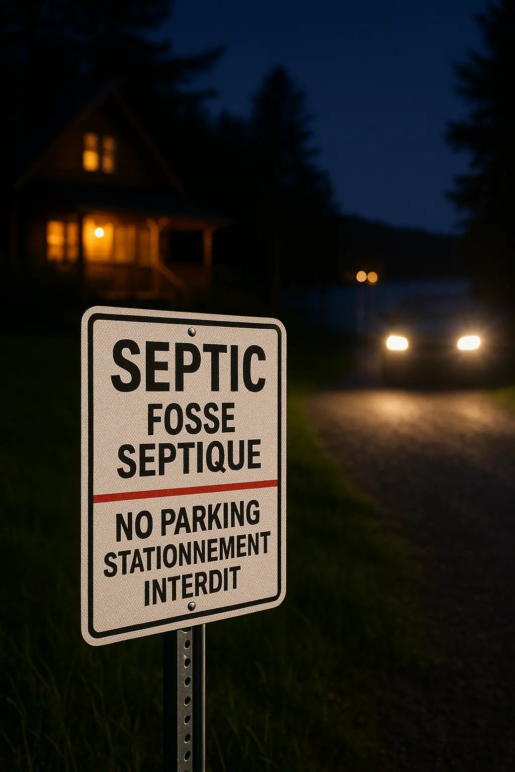 Cottage Septic & Well Safety Signs | Bilingual & Weatherproof | Made in Canada Niagara Stands Out