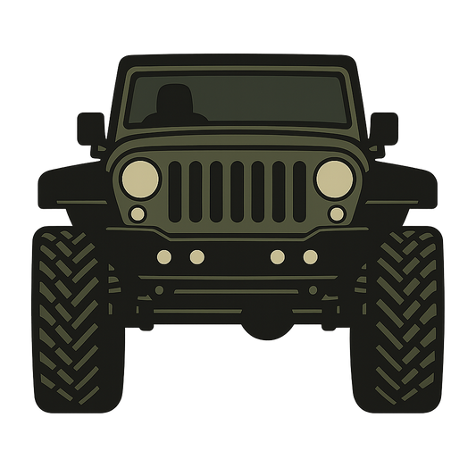 Tactical Jeep Front View — Small Vinyl Decal (Single) Niagara Stands Out