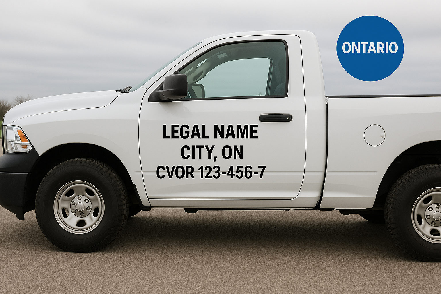 CVOR & Truck Numbers — Ontario & USDOT Door Decals Niagara Stands Out