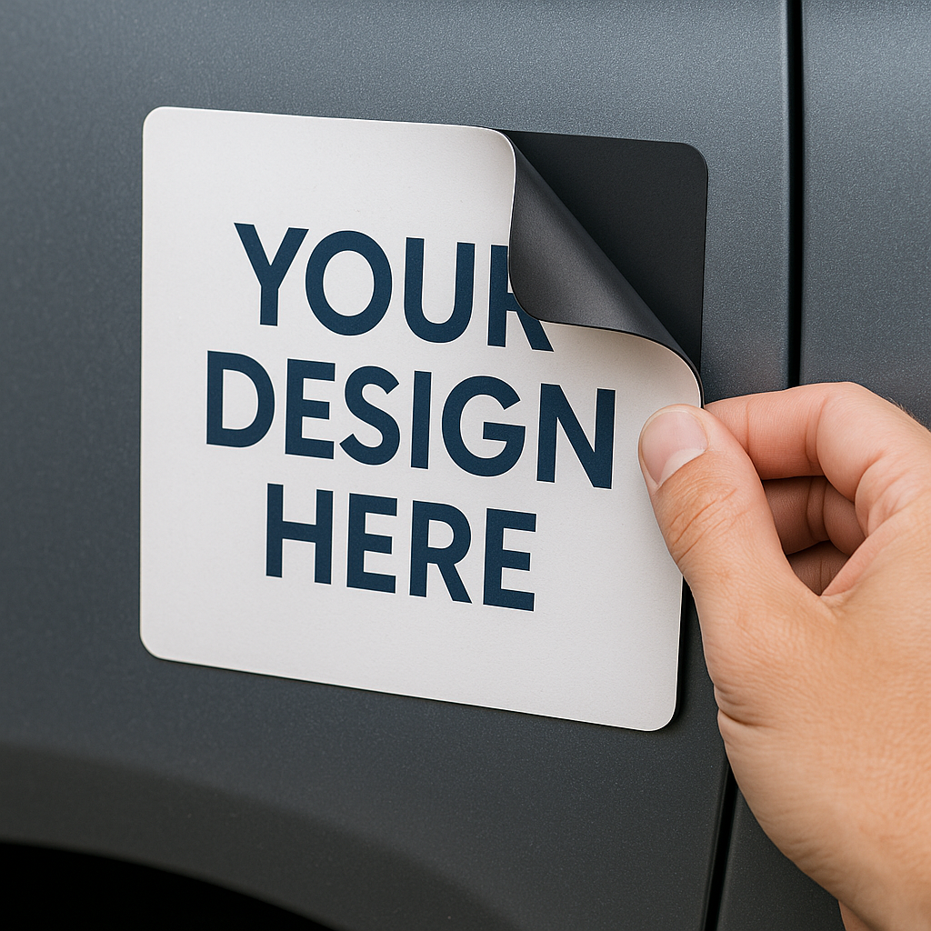 Custom Car Magnets  Square, Circle, or Rectangle Options  Weatherproof Magnetic Vehicle Signs with Your Design