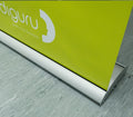 Premium Chrome Banner Stand 33×81" - Executive Retractable Display | Lifetime Warranty