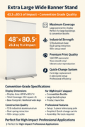Wide Banner Stand 48×80.5" - Extra Large Retractable Display | 23.3 Sq Ft Convention Backdrop